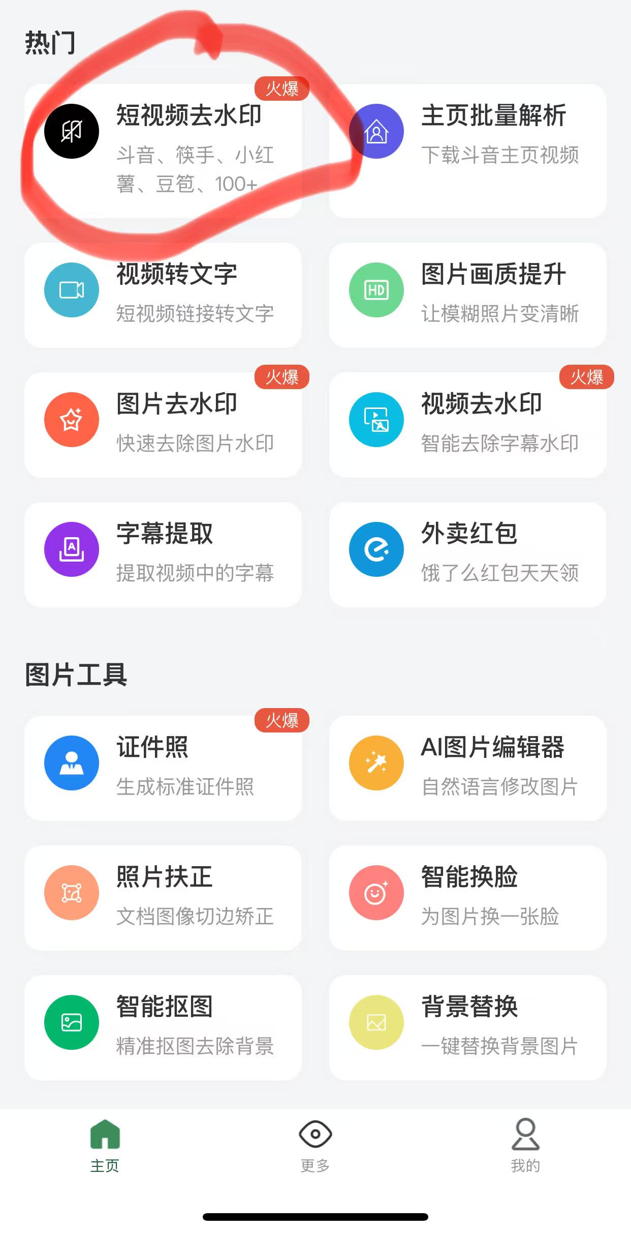 豆包图片去水印教程第 3 步:进入解析页面